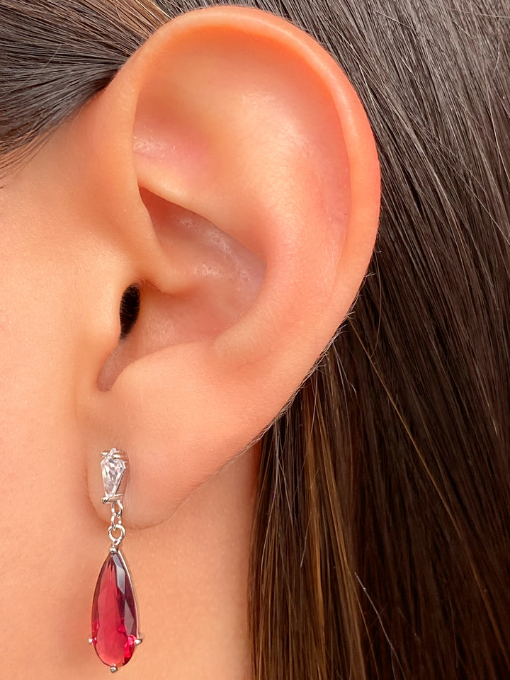 Par Arete Con Gota Zirconia