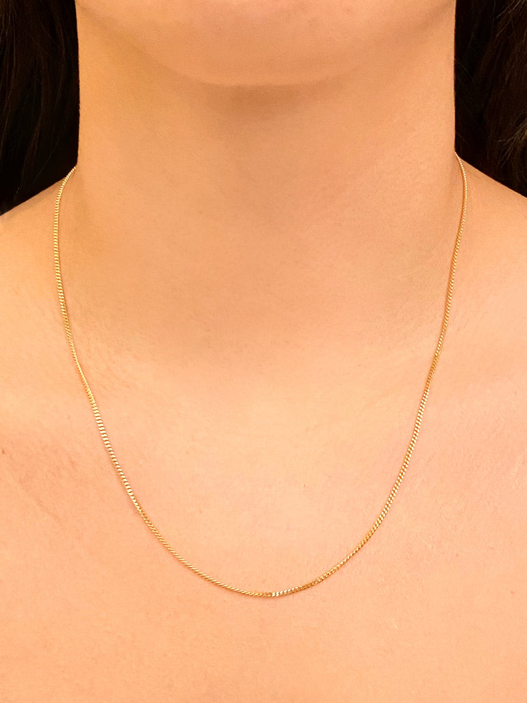 Cadena Delgada Eslabón 1.3 mm Oro 14k