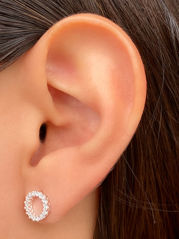 Par Arete Contorno Circulo Zirconias