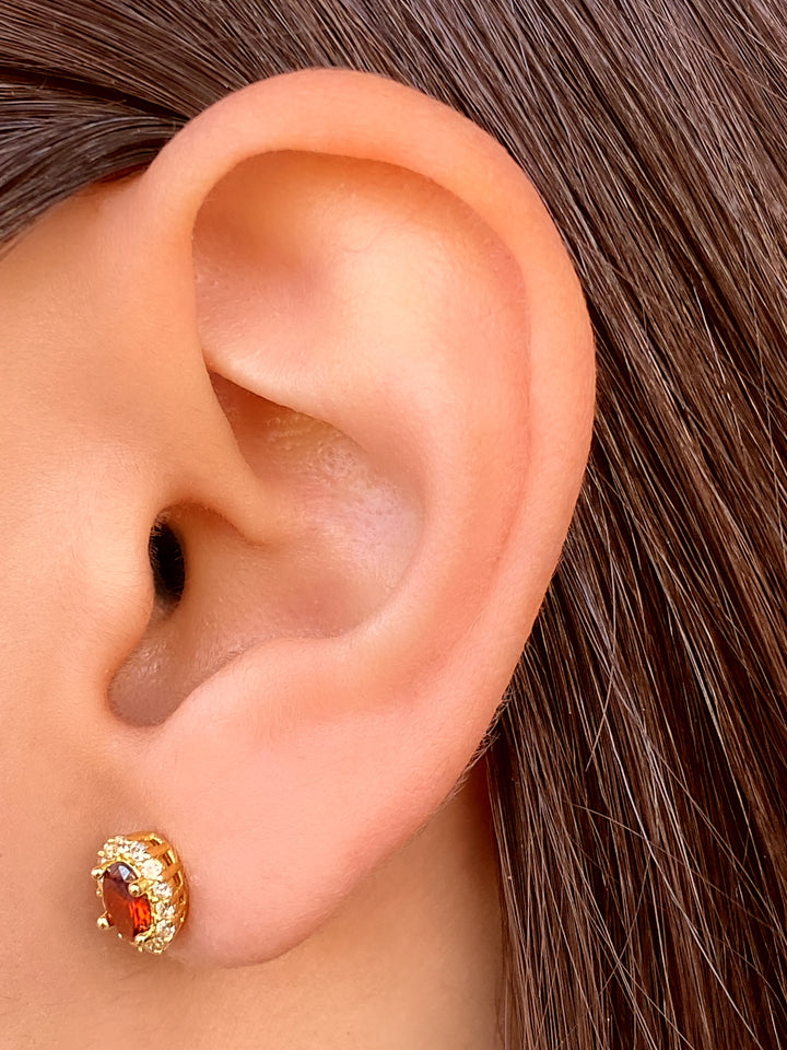 Par Arete Ovalado Birthstone