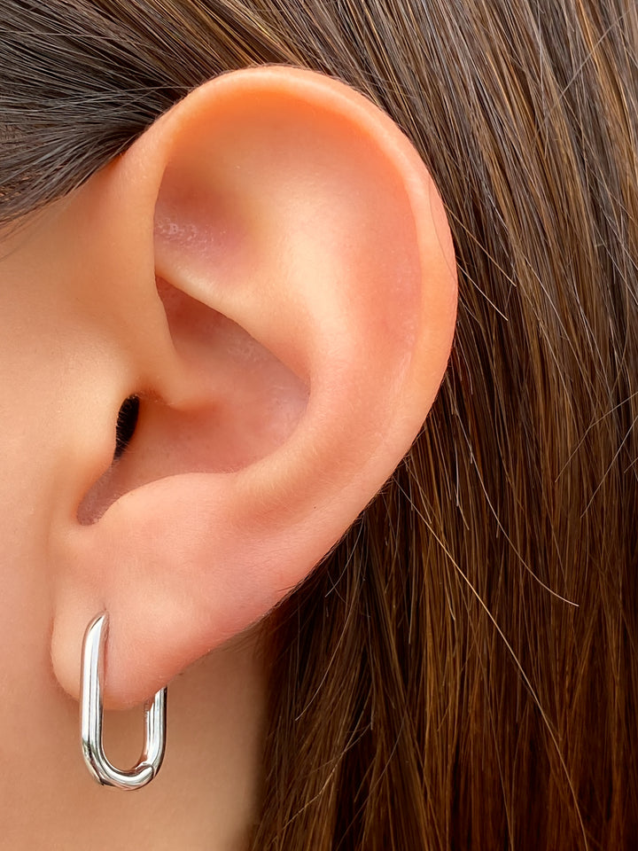 Par Arracada Con Eslabon Rectangular