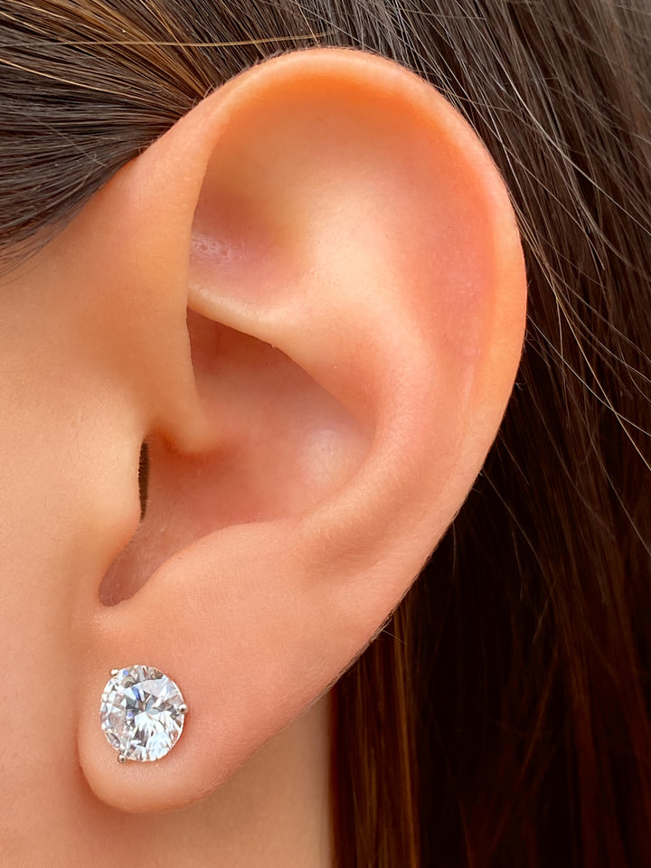 Par Aretes 3.5 Ct Round Diamantes Lab Grown