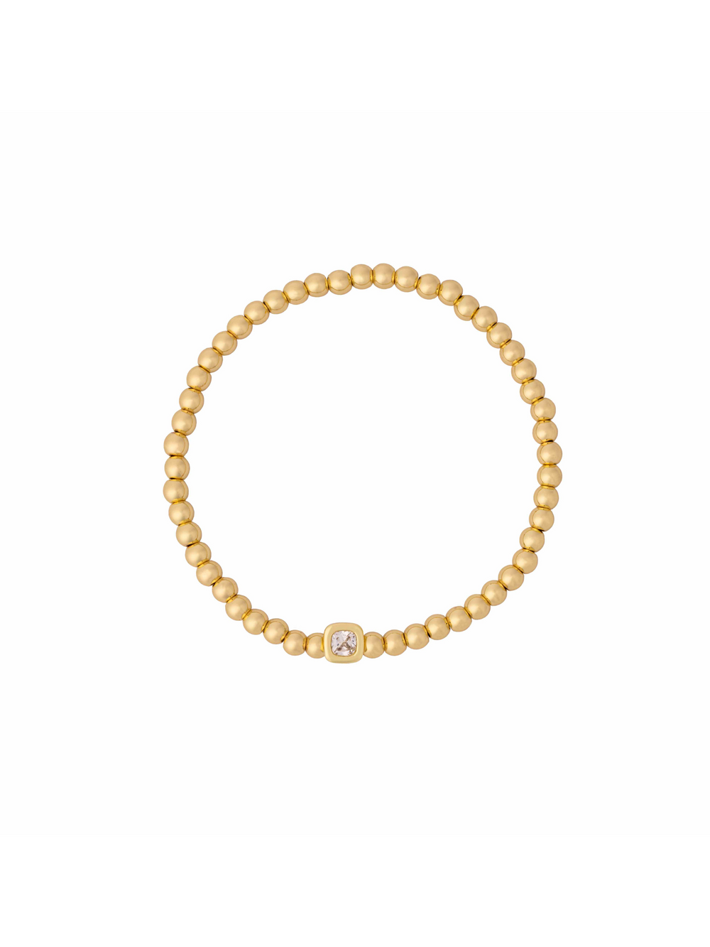 Pulsera Birthstone Bolitas Doradas