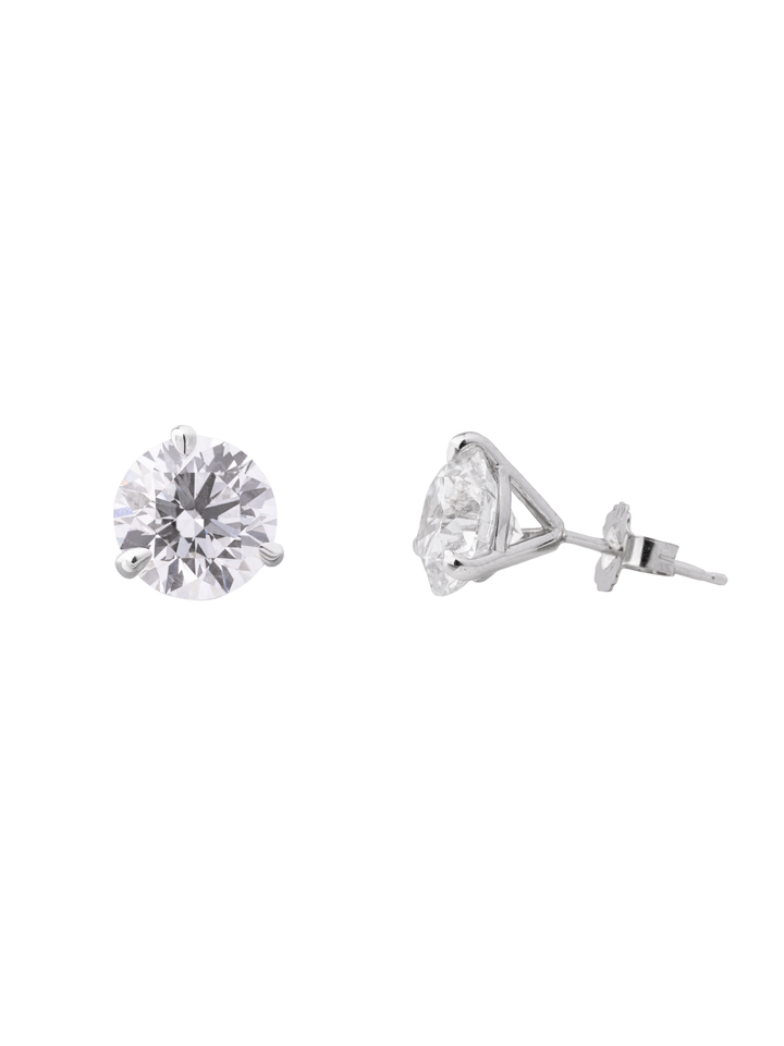 Par Aretes 4 Ct Round Diamantes Lab Grown