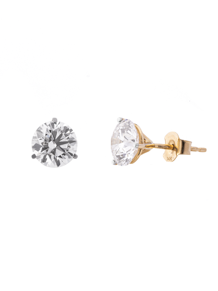 Par Aretes 3.5 Ct Round Diamantes Lab Grown