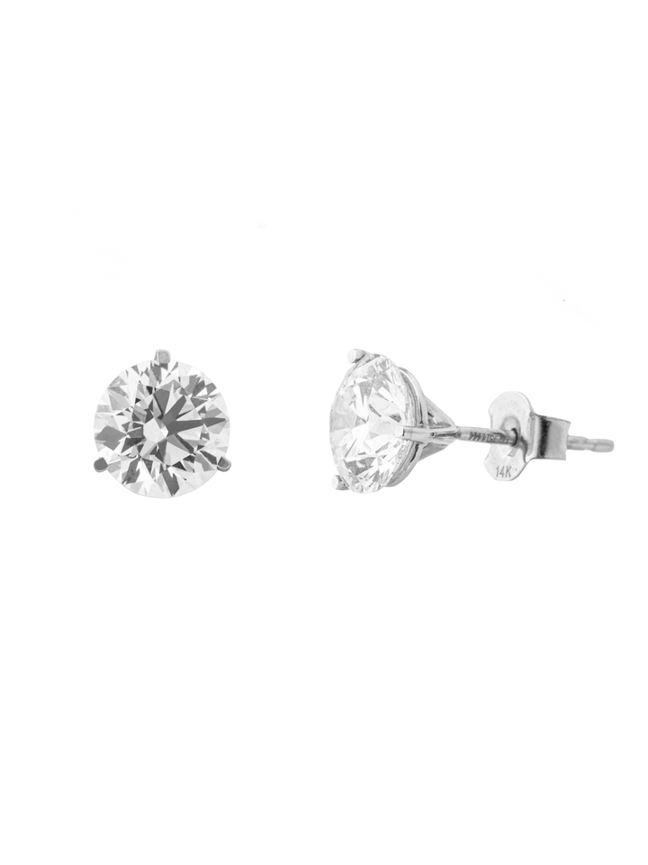 Par Aretes 3.5 Ct Round Diamantes Lab Grown