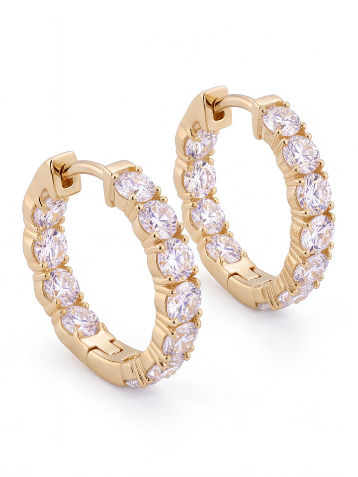 Par Arracada Corte Round 2.1 Ct Diamantes Lab Grown