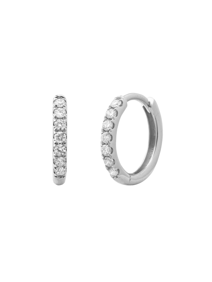 Par Arracada Corte Round 0.12 Ct Diamante Natural
