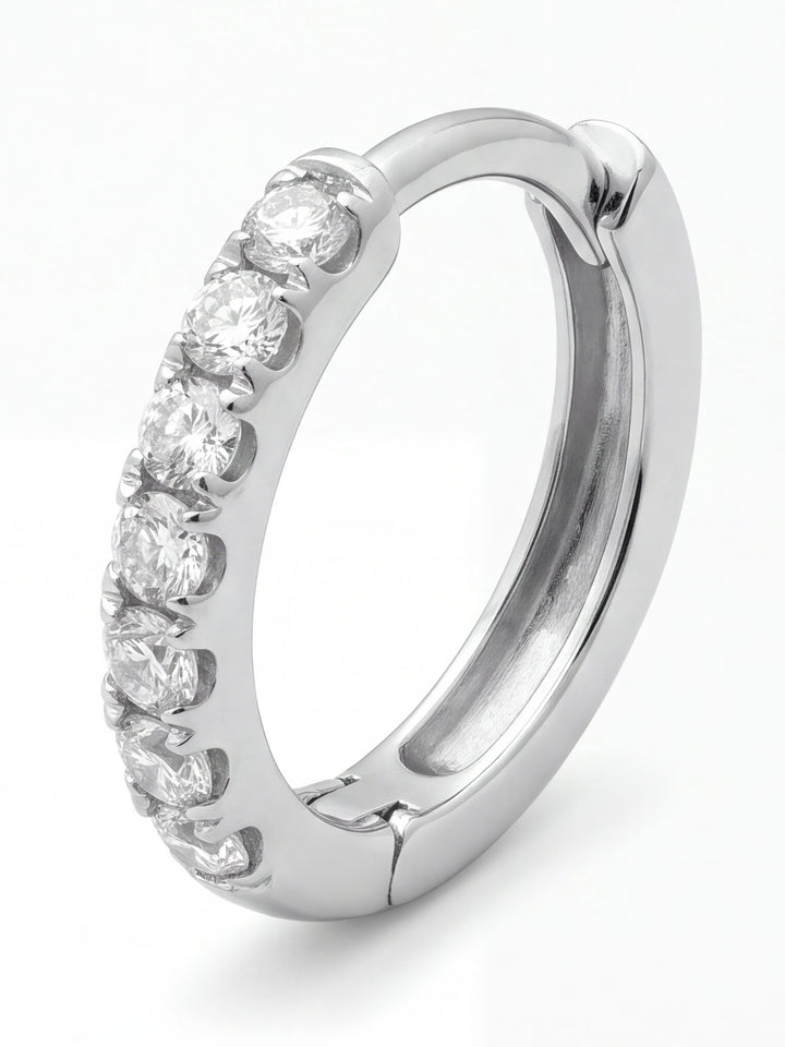 Par Arracada Corte Round 0.12 Ct Diamante Natural