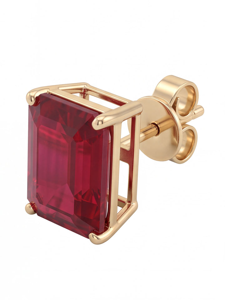 Par Arete Rubí Corte Esmeralda 6.8 Ct