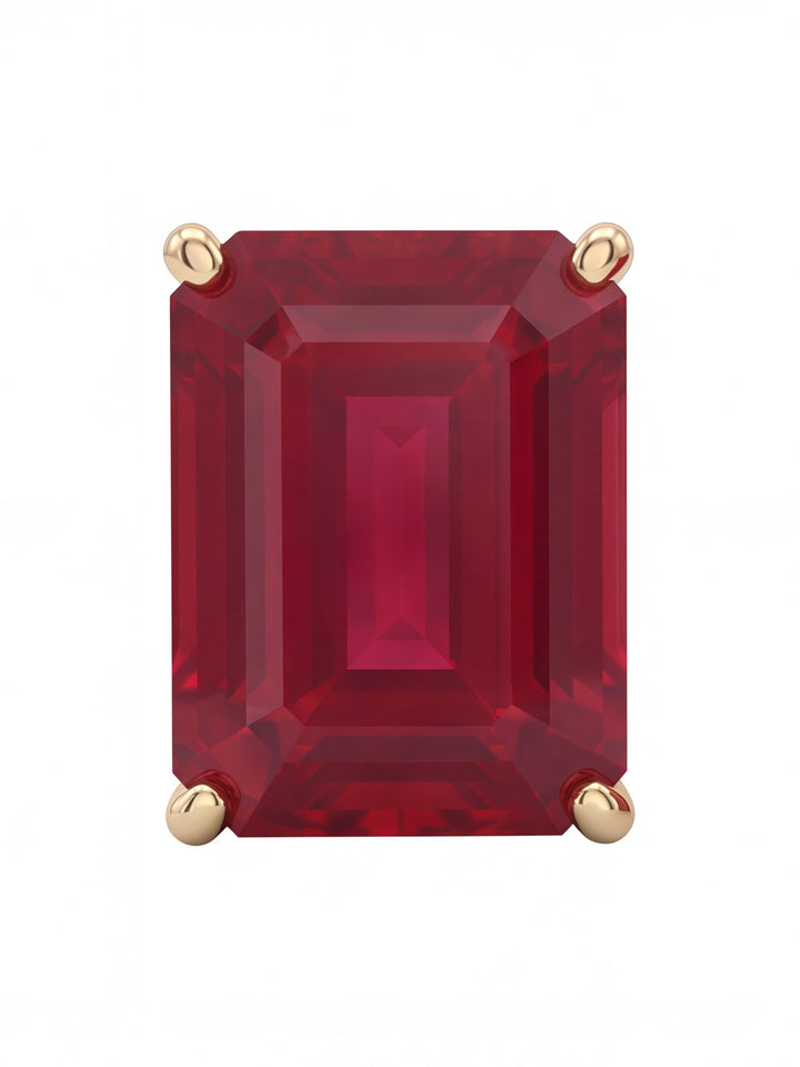 Par Arete Rubí Corte Esmeralda 6.8 Ct