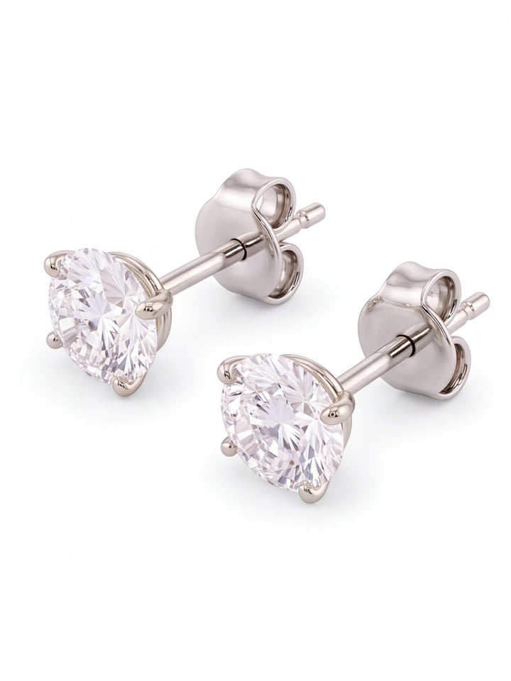 Par Arete Diamantes Lab-Grown Solitario Corte Redondo 0.5 Ct