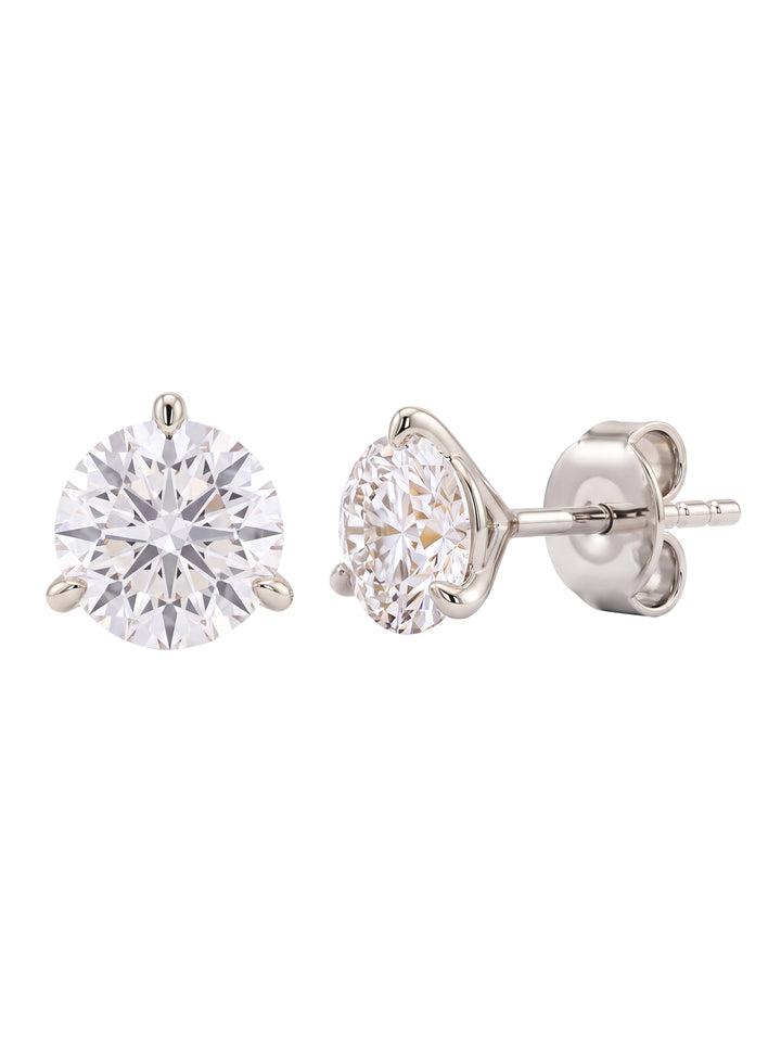 Par Arete Diamantes Lab-Grown Solitario Corte Redondo 1.5 Ct