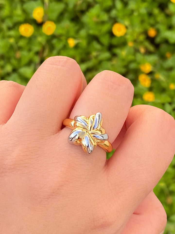 Anillo Estrella Tejida Combinada