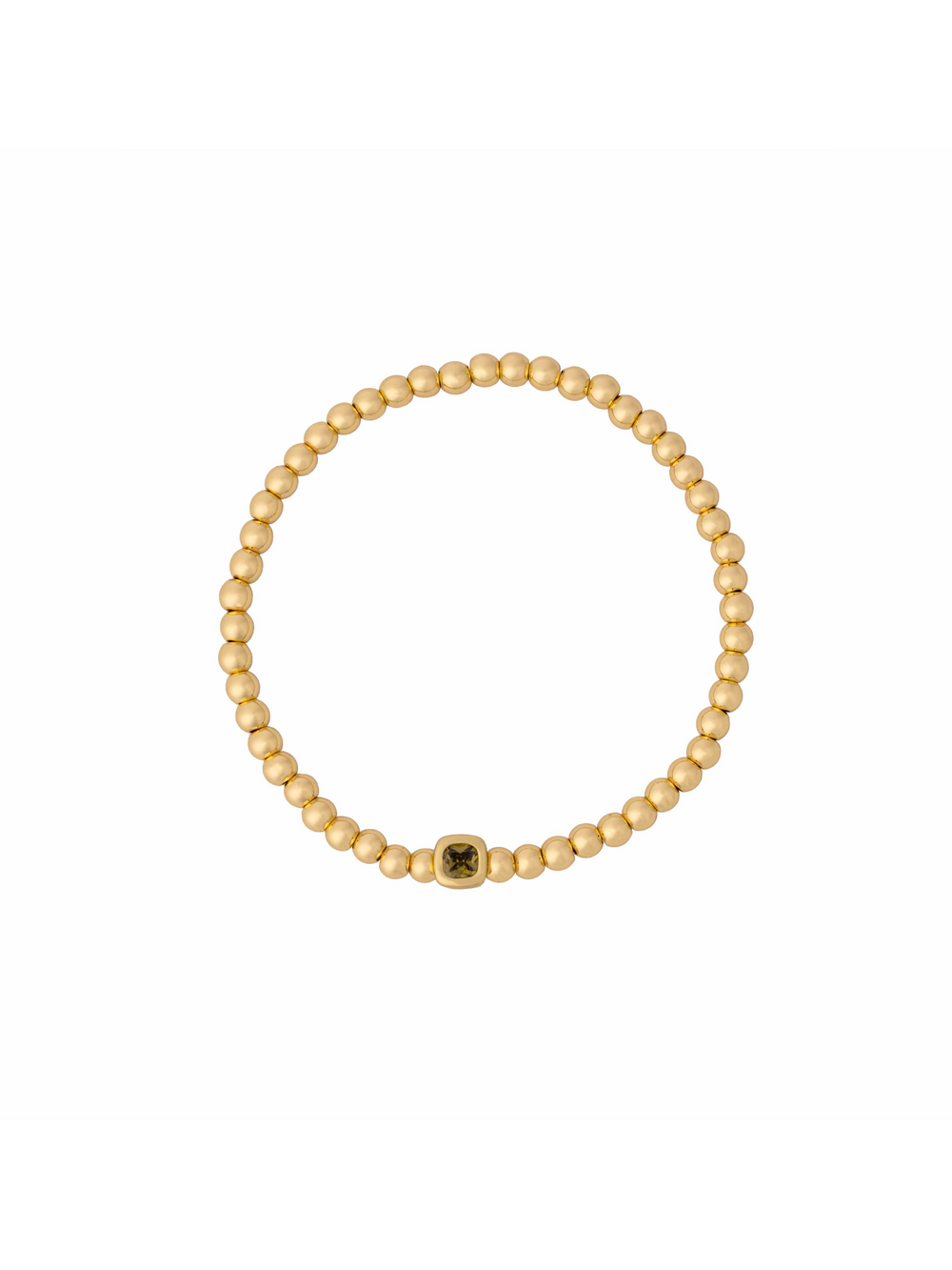 Pulsera Birthstone Bolitas Doradas