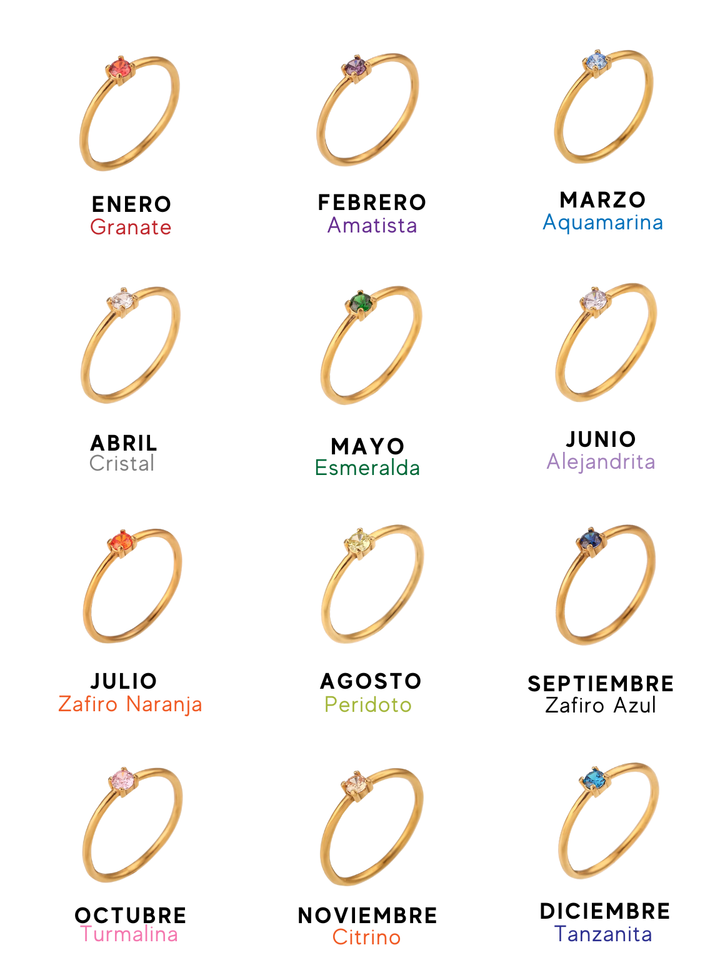 Anillo Zirconia Birthstone