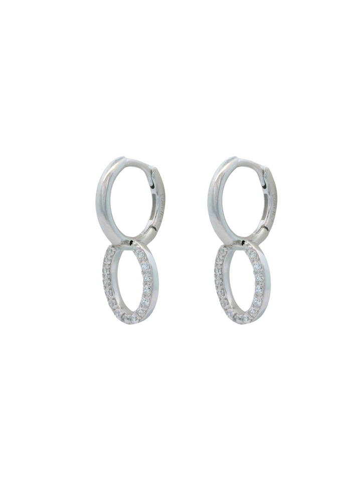 Par Arracada Con Dije Ovalado Zirconias