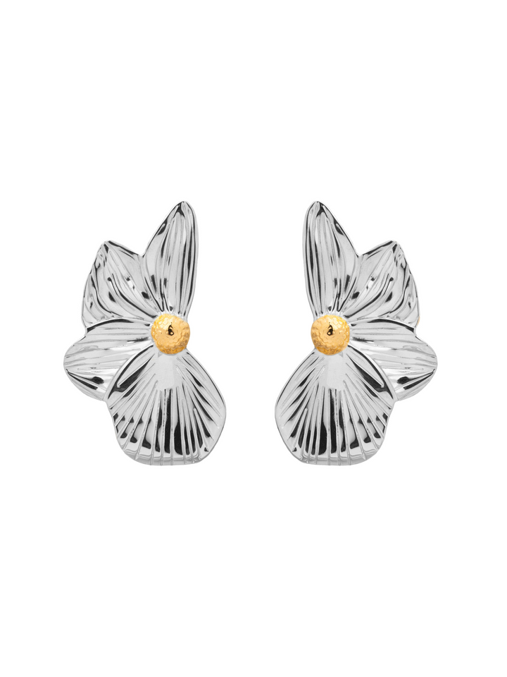 Par Arete Flor Texturizada Grande