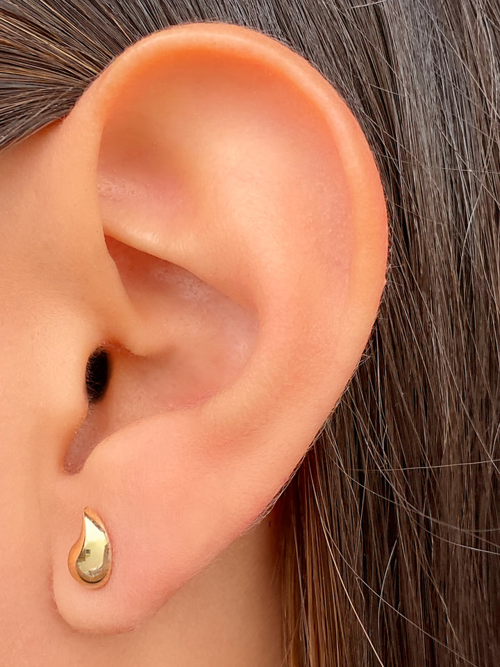 Broquel Gota Lisa Oro 14k