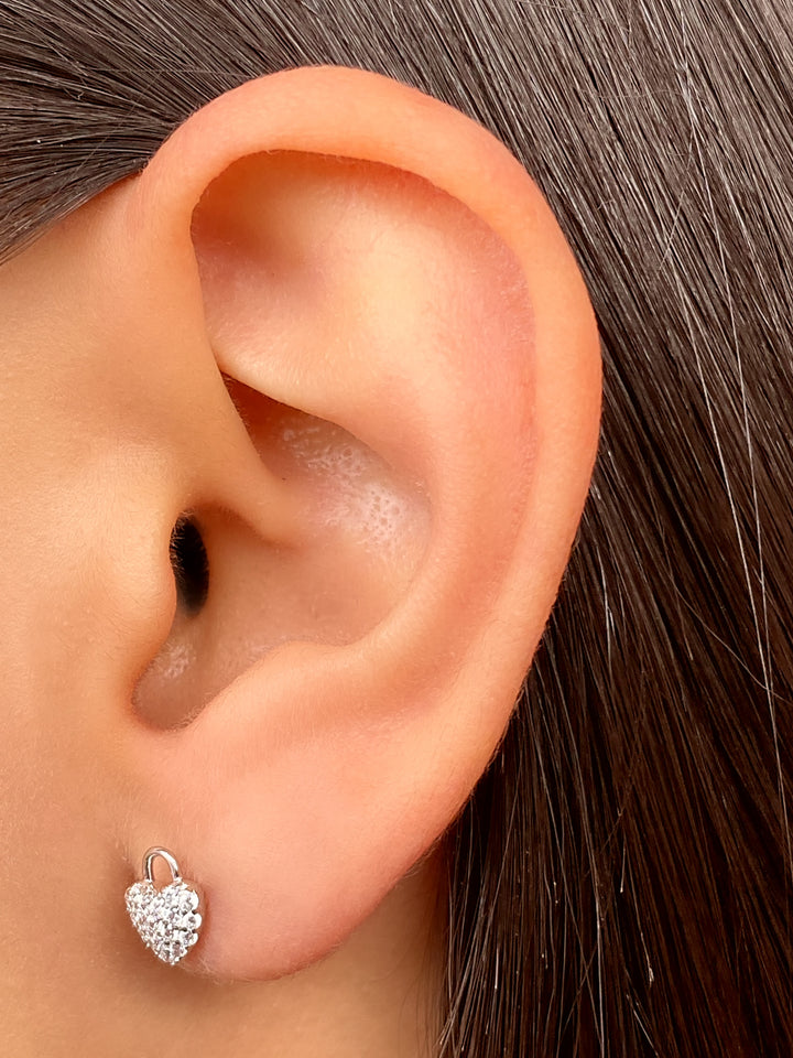 Par Arete Mini Corazon Zirconias