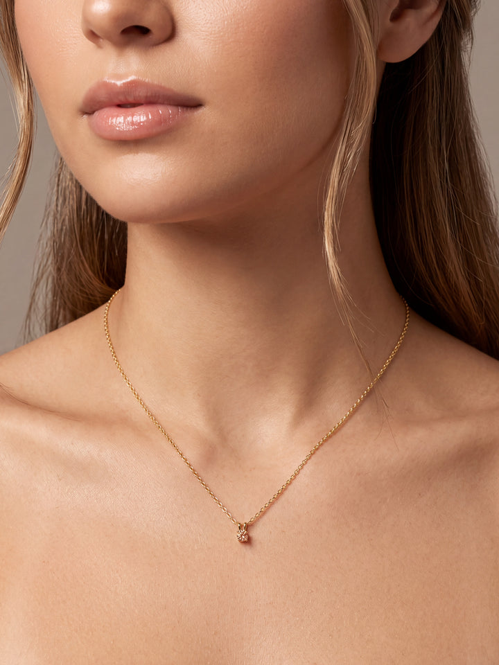 Collar Dorado Dije Zirconia Birthstone