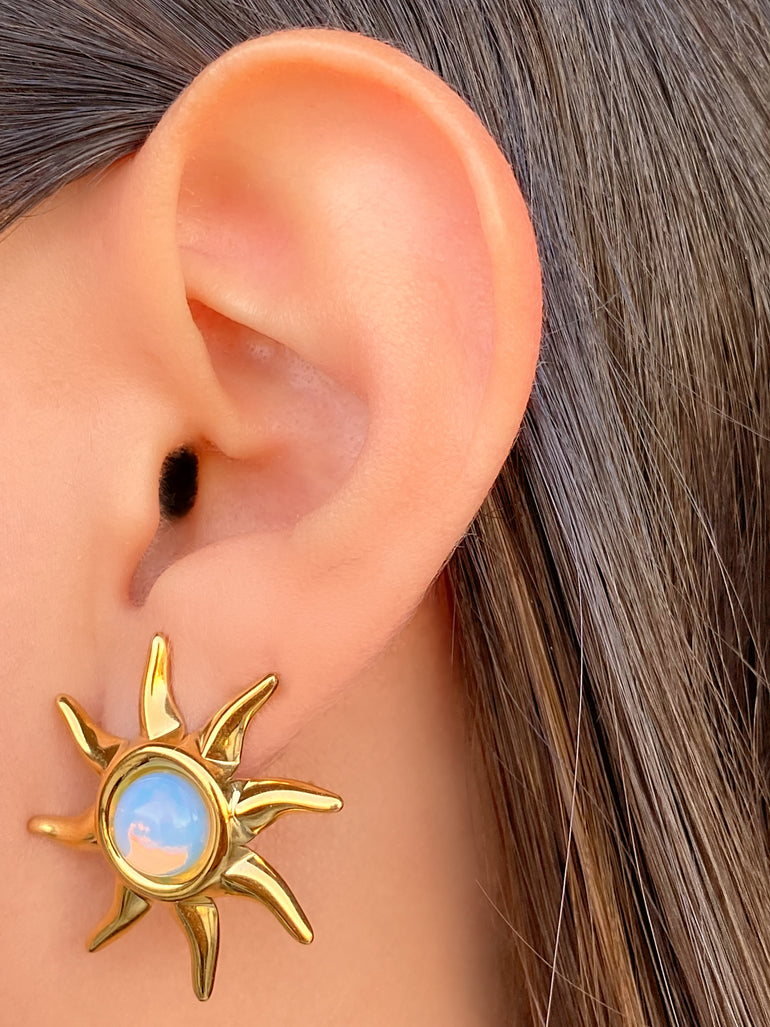 Par Arete Sol Con Piedra