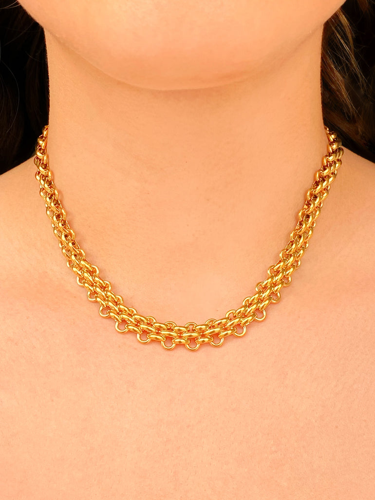 Collar Choker Eslabones Tejidos