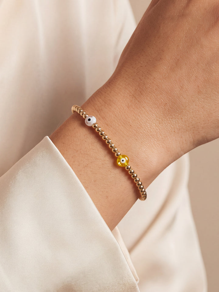 Pulsera Bolitas Con Ojos