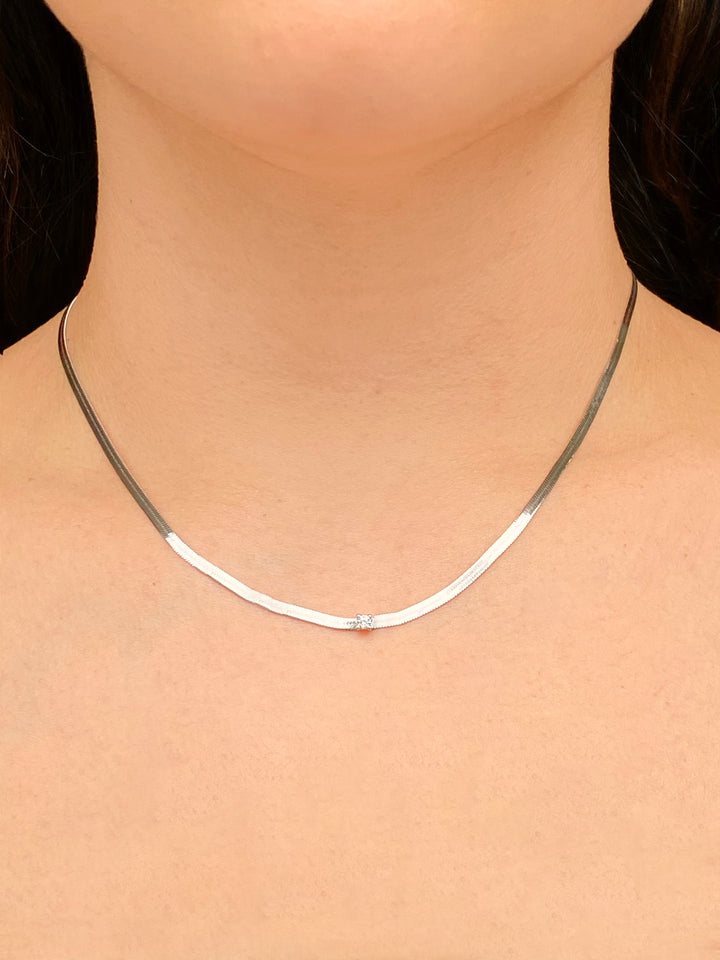 Collar Planchado Con Mini Zirconia