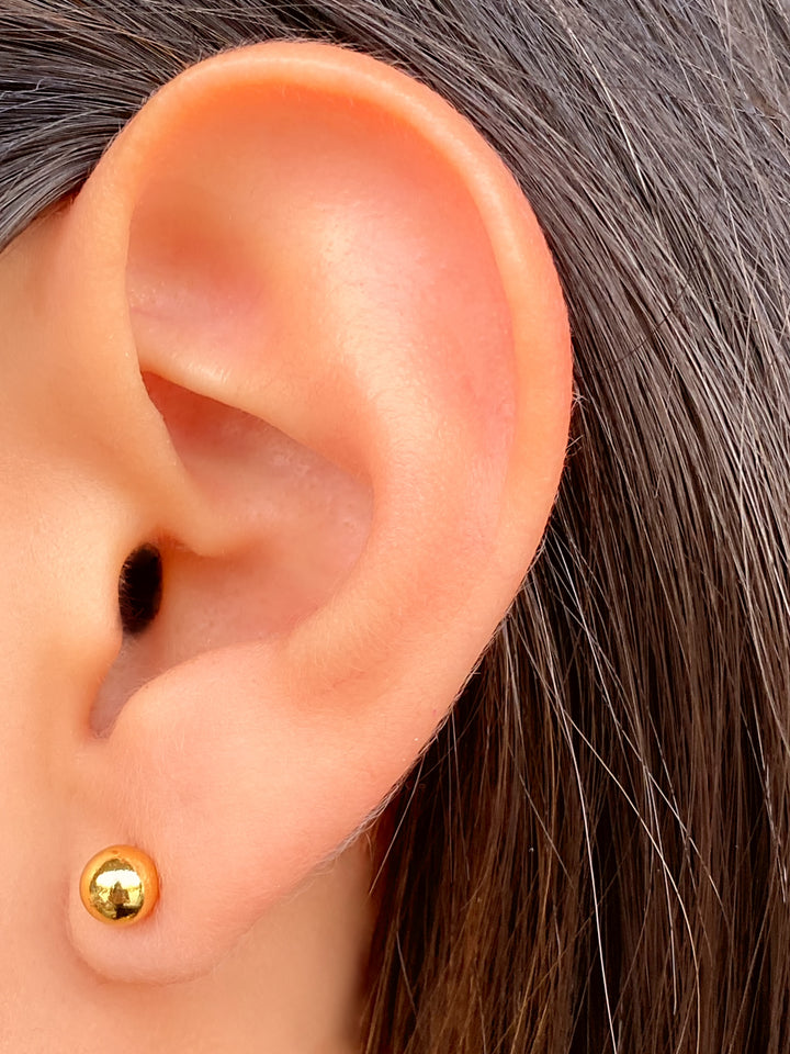 Par Arete Bolita Con Perla 2 en 1