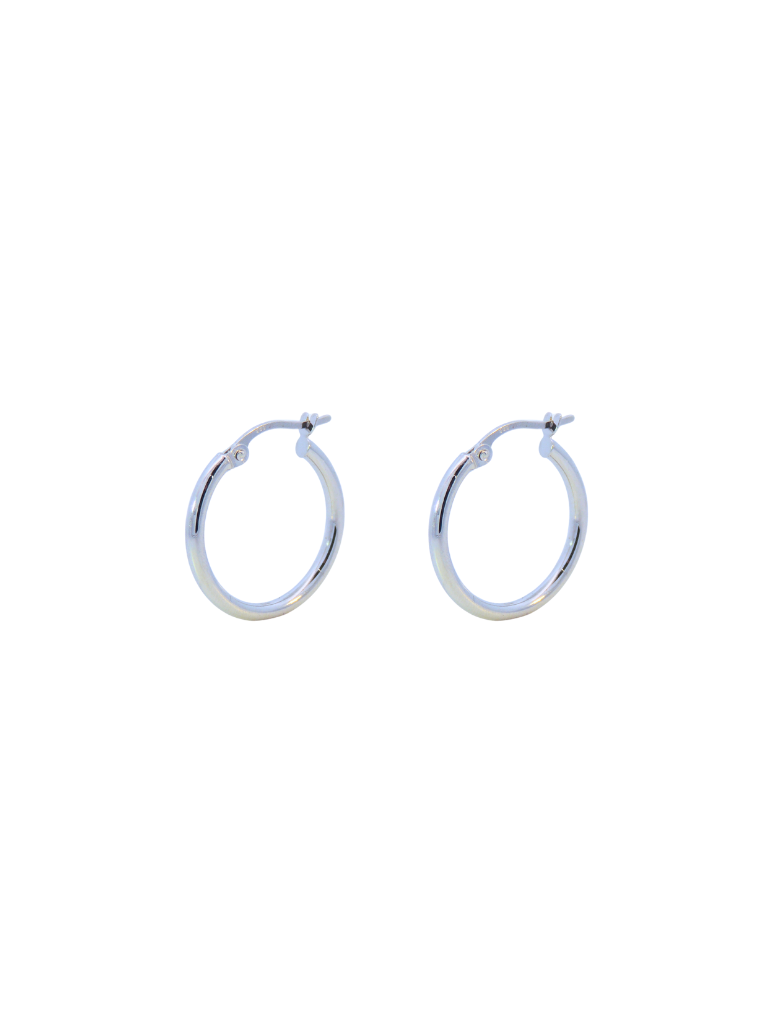 Par Arracada 18 mm Oro Blanco 14k