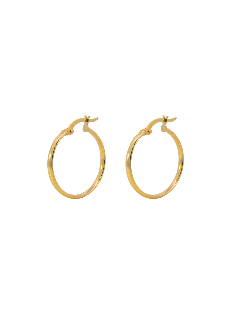 Par Arracada Dorada 22 mm Oro 14k