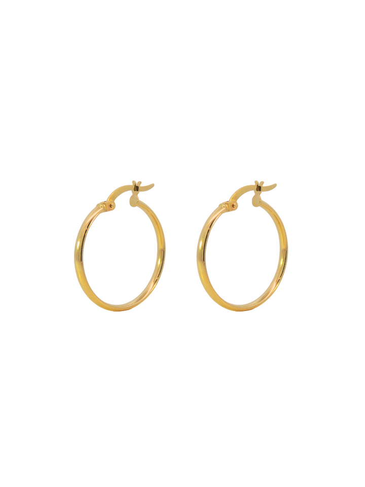 Par Arracada Dorada 22 mm Oro 14k