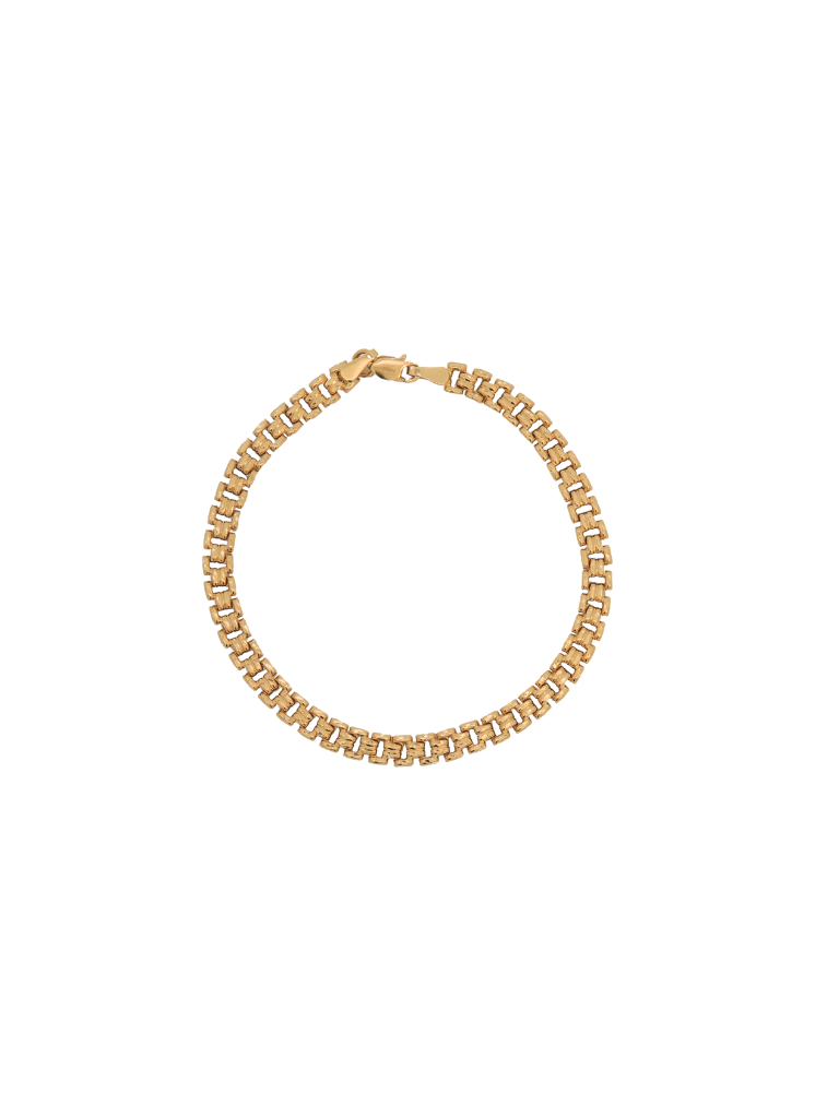 Pulsera Eslabon Tejido 4.5 mm Oro 14k
