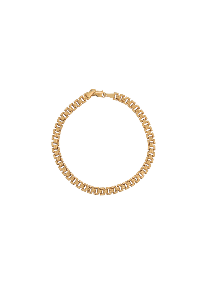 Pulsera Eslabon Tejido 4.5 mm Oro 14k
