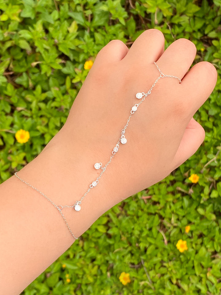 Pulsera Zirconias Colgantes Con Anillo