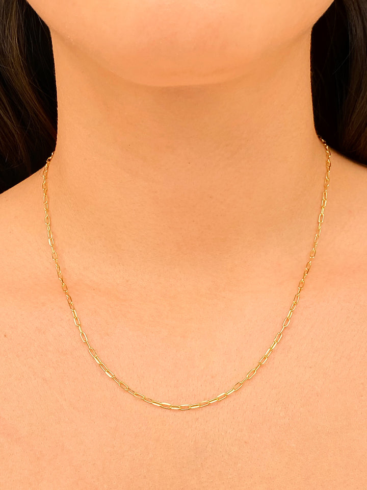 Collar Con Mini Eslabones 4 mm Oro 14k