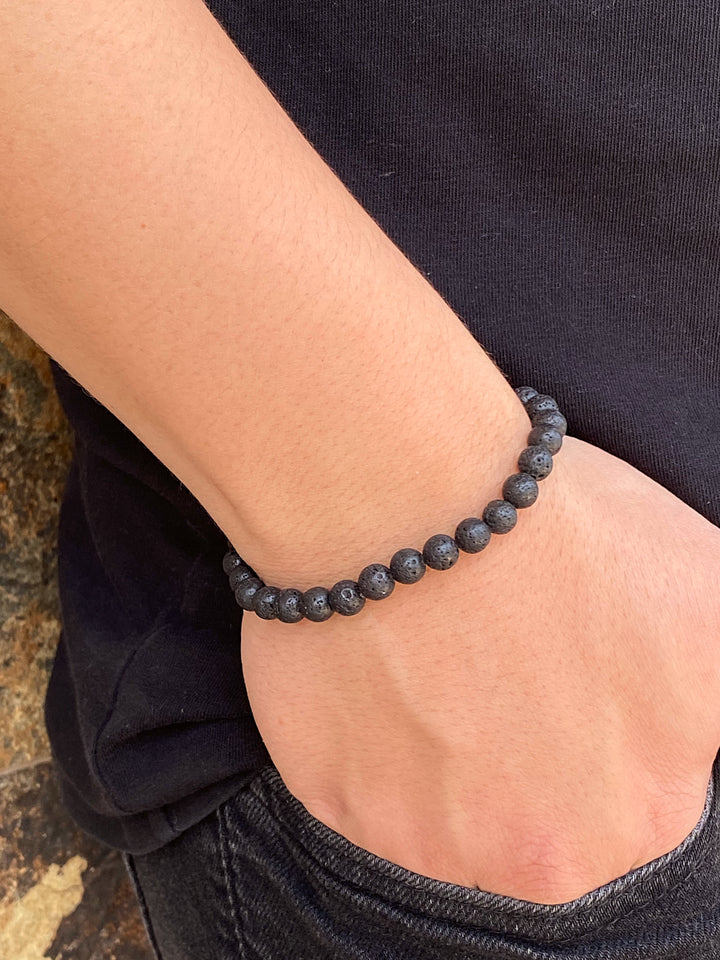Pulsera Con Piedra De Lava 7 mm