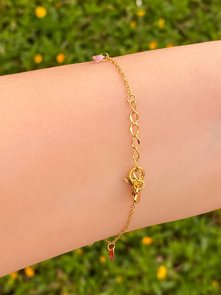 Pulsera Con Zirconias De Colores Colgantes