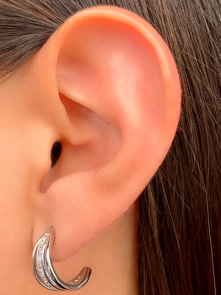 Par Arracada Doble Con Zirconias