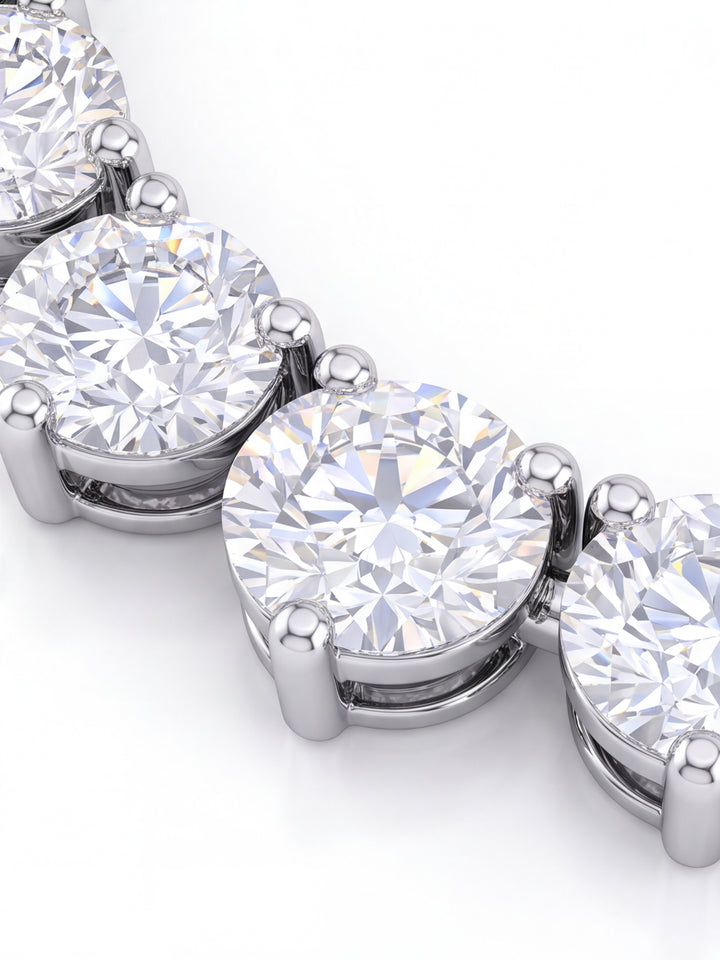Riviera Tennis Necklace Corte Round 10 Ct Diamantes Lab Grown