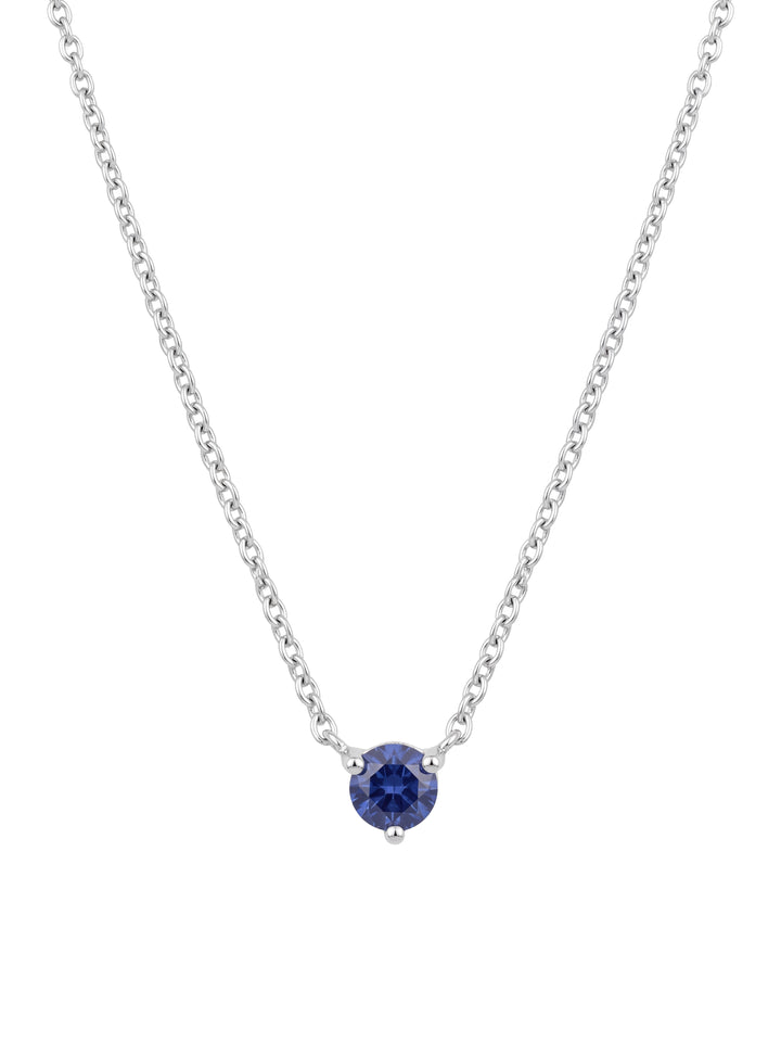 Collar Con Dije Zafiro Corte Round 0.14 Ct Natural