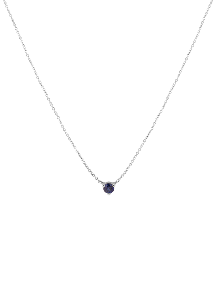 Collar Con Dije Zafiro Corte Round 0.14 Ct Natural