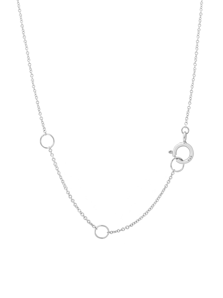 Collar Con Dije Zafiro Corte Round 0.14 Ct Natural