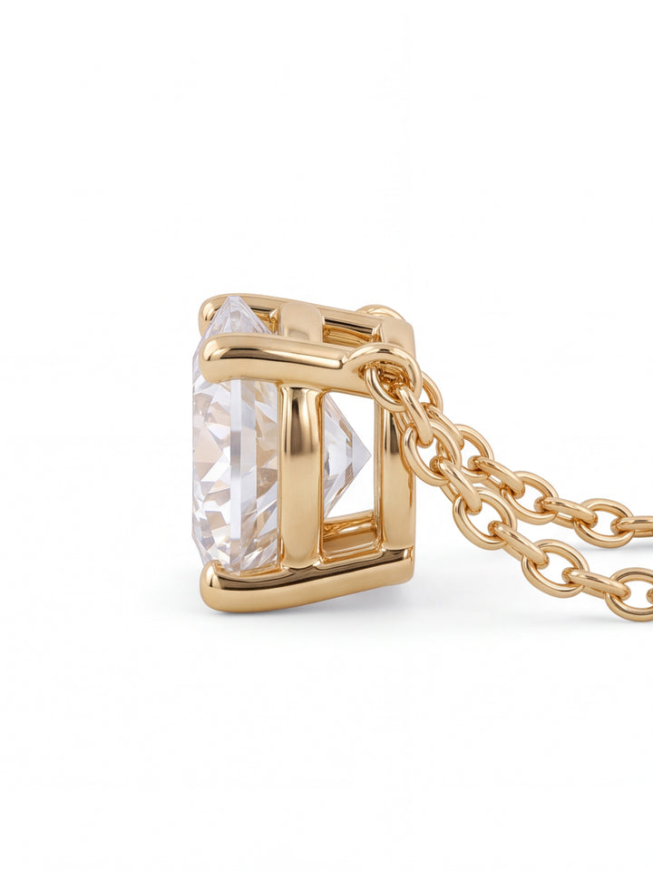 Collar Dije Solitario Diamante Lab-Grown Corte Round 0.50 Ct