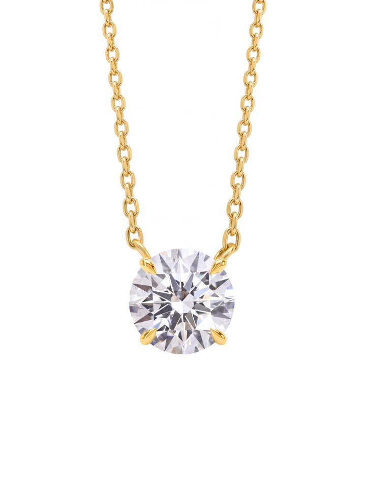 Collar Solitario Corte Round 1.5 Ct Diamante Lab Grown