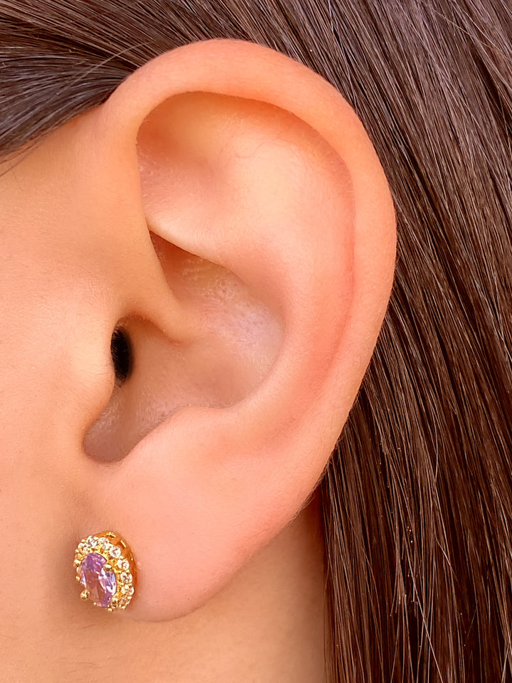 Par Arete Ovalado Birthstone