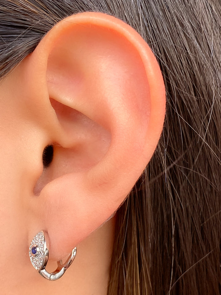 Par Arracada Ojo Azul Con Zirconias