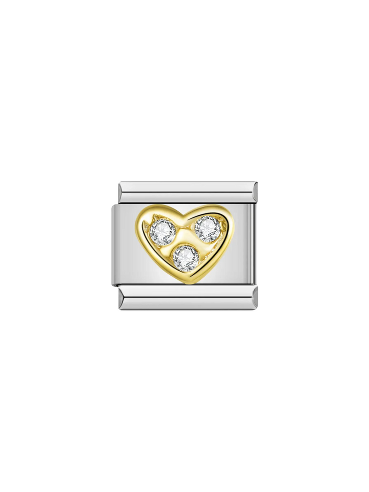 Charm Corazon 3D Con Zirconias