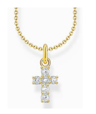 Collar Dije Cruz Con Zirconias 16 mm